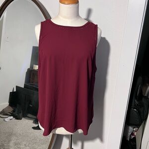 Sleeveless Burgundy Top